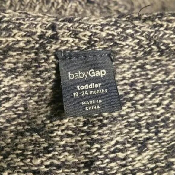 GAP Blue Marbled Hooded Wool Blend Sweater Boys Size 18-24M - Picture 3 of 5